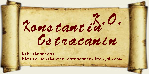 Konstantin Ostraćanin vizit kartica